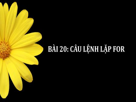 Bài giảng Tin học 10 (Kết nối tri thức) - Bài 20: Câu lệnh lặp For