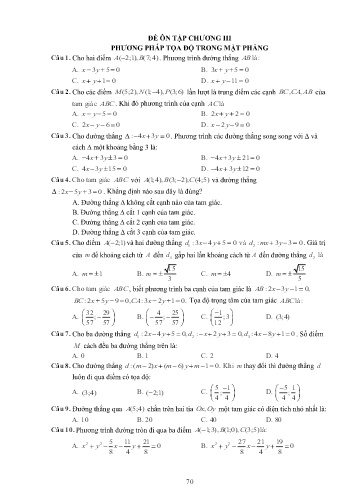 Câu hỏi ôn tập Toán 10 - Chương III: Phương pháp tọa độ trong mặt phẳng