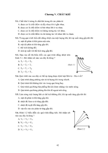 Câu hỏi ôn tập Vật lí 10 - Chương V: Chất khí