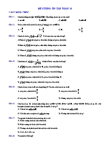 Đề cương ôn tập Covid 19 Toán 10