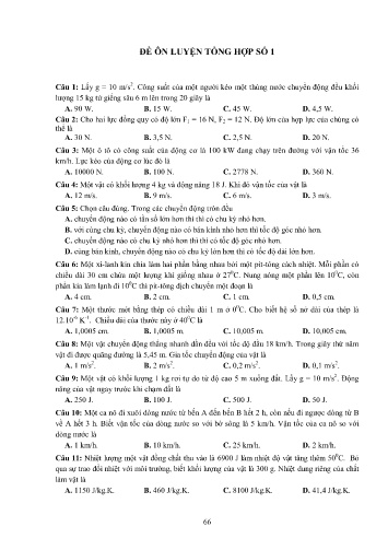 Đề ôn luyện tổng hợp Vật lí 10 - Đề số 1