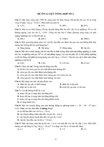 Đề ôn luyện tổng hợp Vật lí 10 - Đề số 2