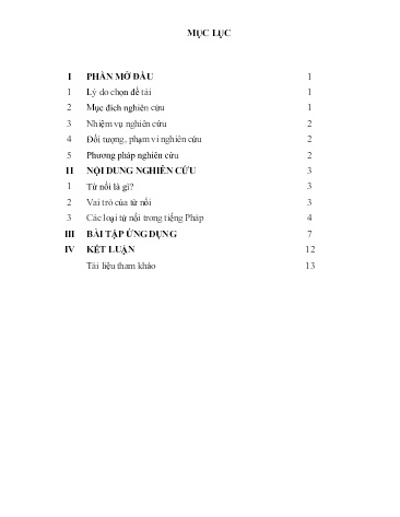 Đề tài Từ nối trong Tiếng Pháp