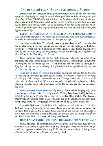 Đề tài Ứng dụng của trí tuệ nhân tạo