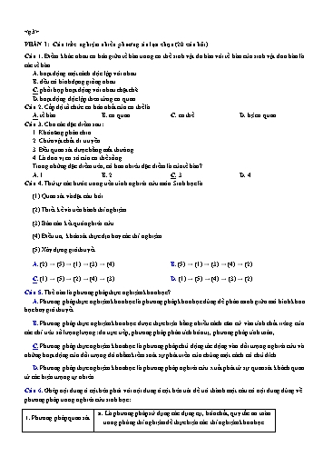 Đề thi thử Sinh học Lớp 10 (Lần 1) - Năm học 2024-2025