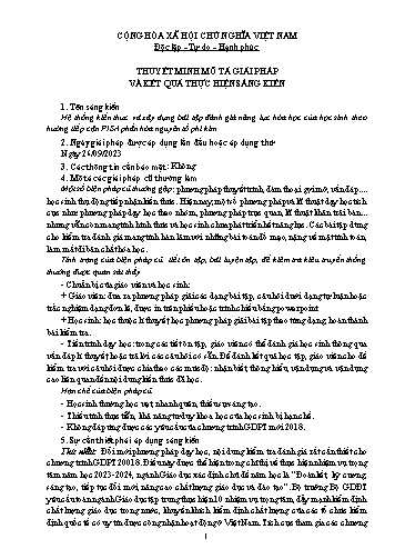 Hệ thống kiến thức và xây dựng bài tập đánh giá năng lực hóa học của học sinh theo hướng tiếp cận PISA phần hóa nguyên tố phi kim