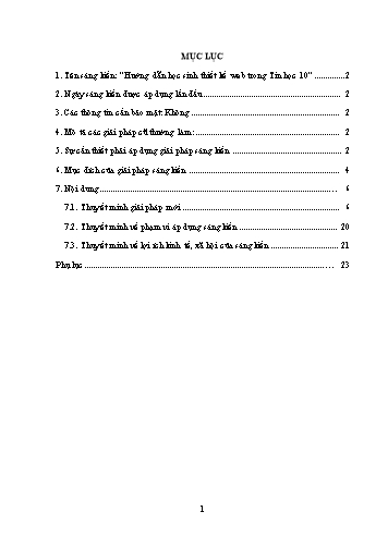 Hướng dẫn học sinh thiết kế web trong Tin học 10