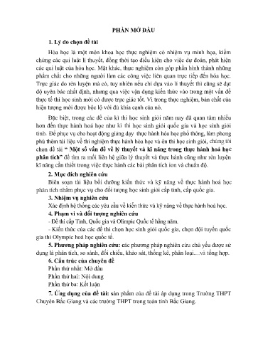 Một số vấn đề về lý thuyết và kĩ năng trong thực hành hoá học phân tích