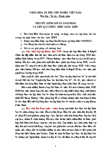 Rèn luyện kỹ năng sử dụng thao tác lập luận bác bỏ trong văn nghị luận cho học sinh THPT